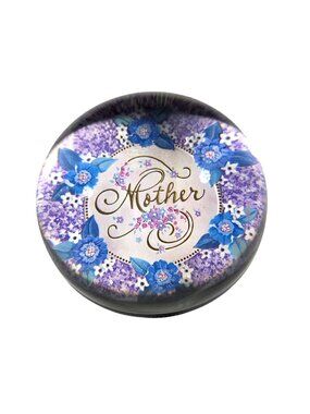 Paperweight Mother gift Floral cottagecore Punch Studio fairy garden purple blue